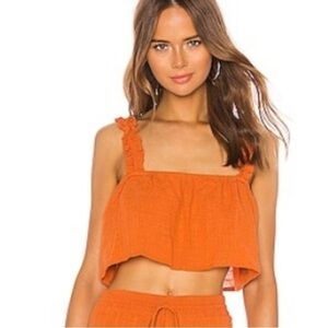 Lovewave Gails Cotton Crop Top in Rustic Orange Revolve Size Medium